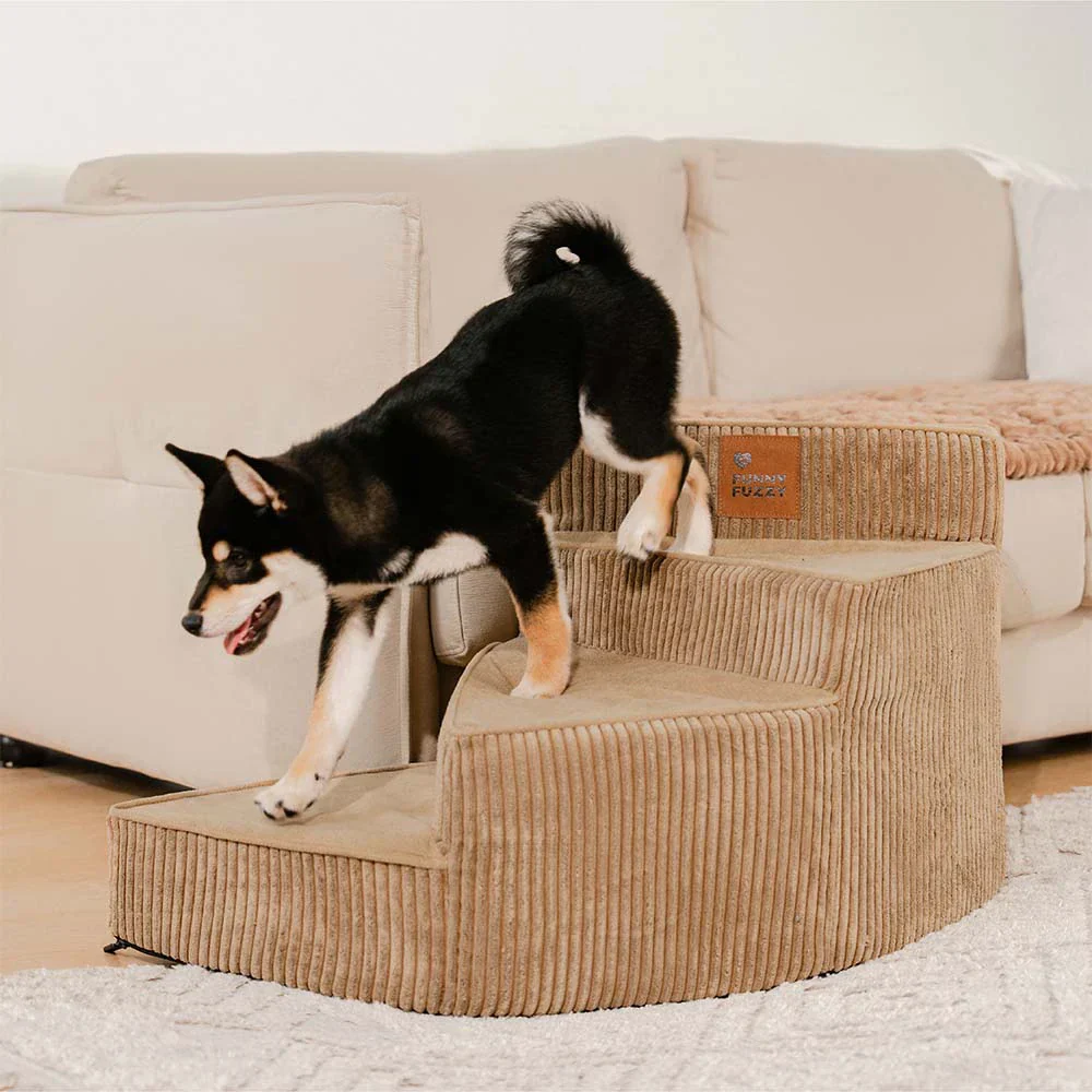 Cozy Corduroy Joint-Friendly Removable Spiral Pet Stairs - CreamyStep - Image 11