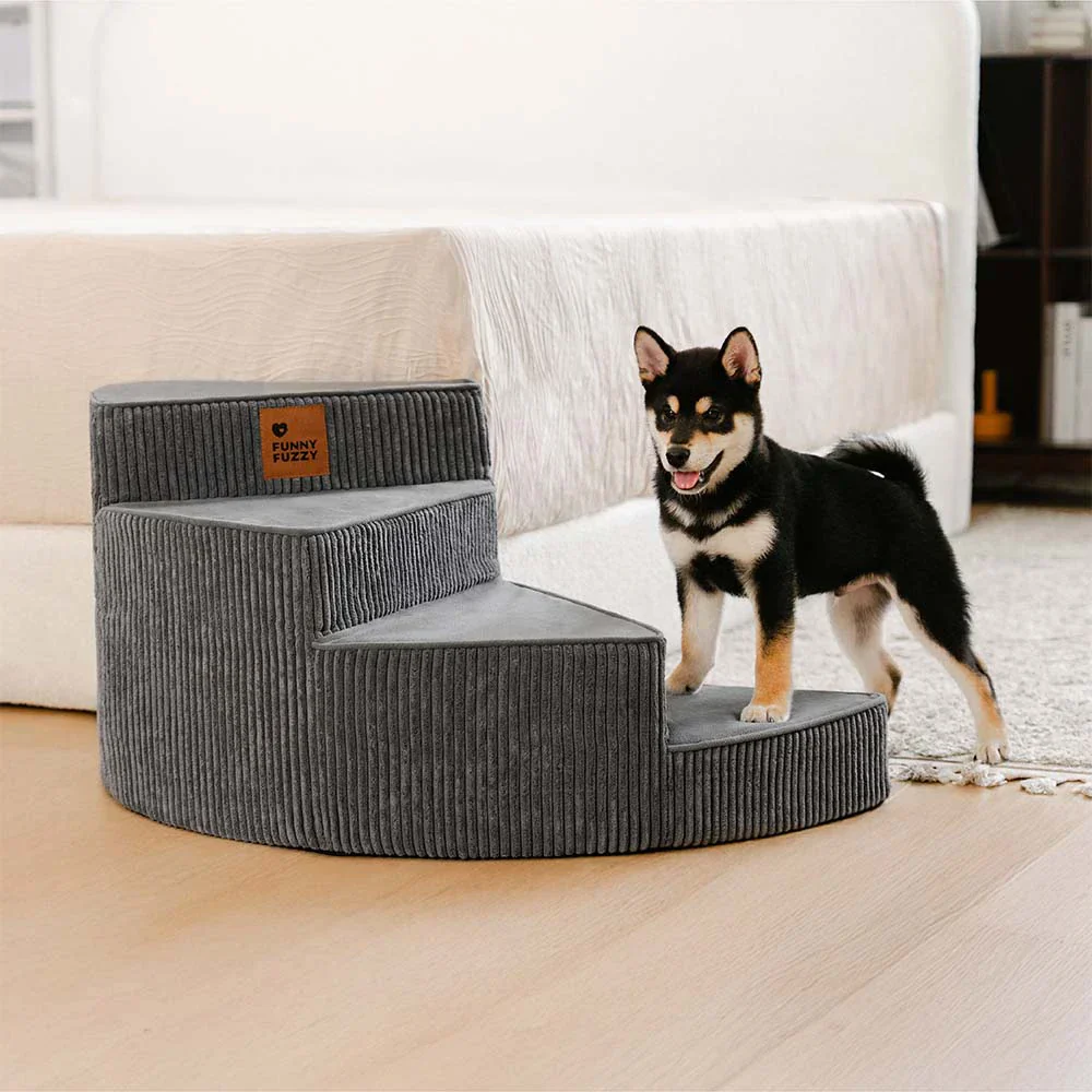 Cozy Corduroy Joint-Friendly Removable Spiral Pet Stairs - CreamyStep - Image 8