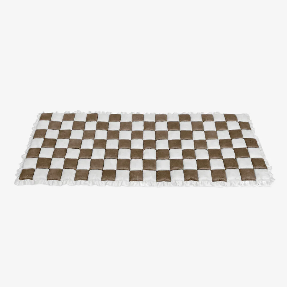 Cream-coloured Large Plaid Square Pet Carpet Bed Couch Cover - Image 26