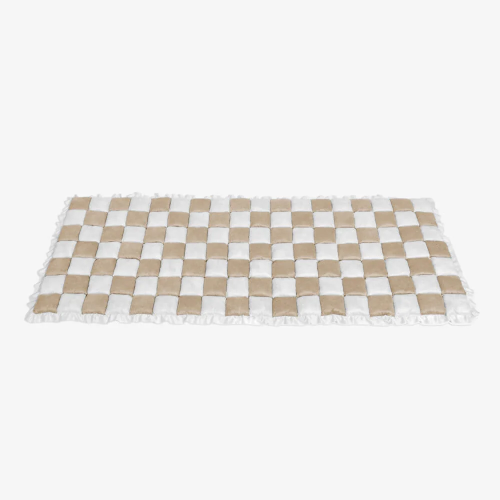 Cream-coloured Large Plaid Square Pet Carpet Bed Couch Cover - Image 27