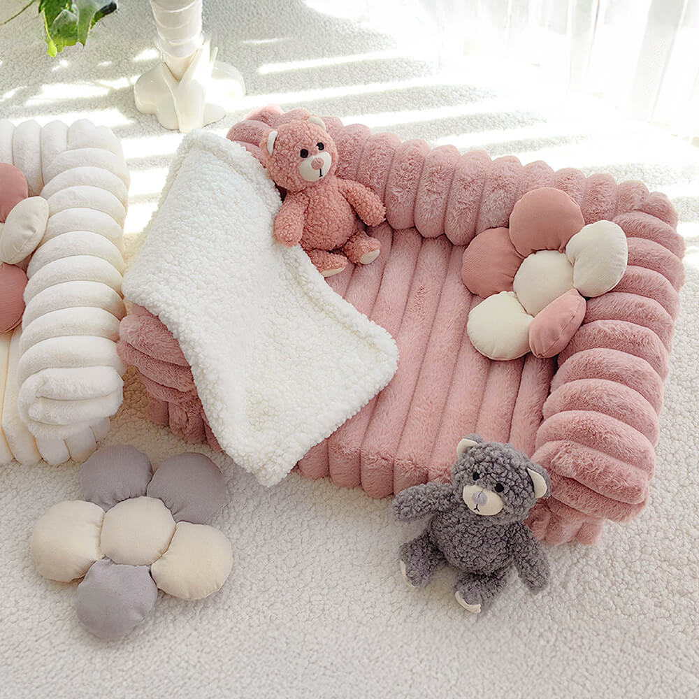 Cream Fluffy Comfort Orthopaedic Dog and Cat Sofa Bed - Image 7
