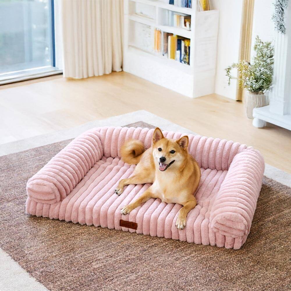 Cream Fluffy Comfort Orthopaedic Dog and Cat Sofa Bed - Image 8