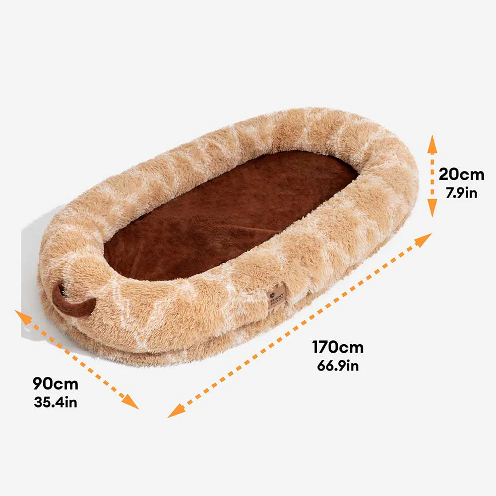 Creamy Plush Super Large Donut Human Dog Bed - Cuddle Cradle - Image 14