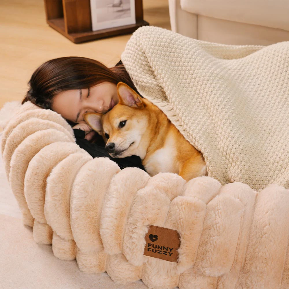 Creamy Plush Super Large Donut Human Dog Bed - Cuddle Cradle - Image 2