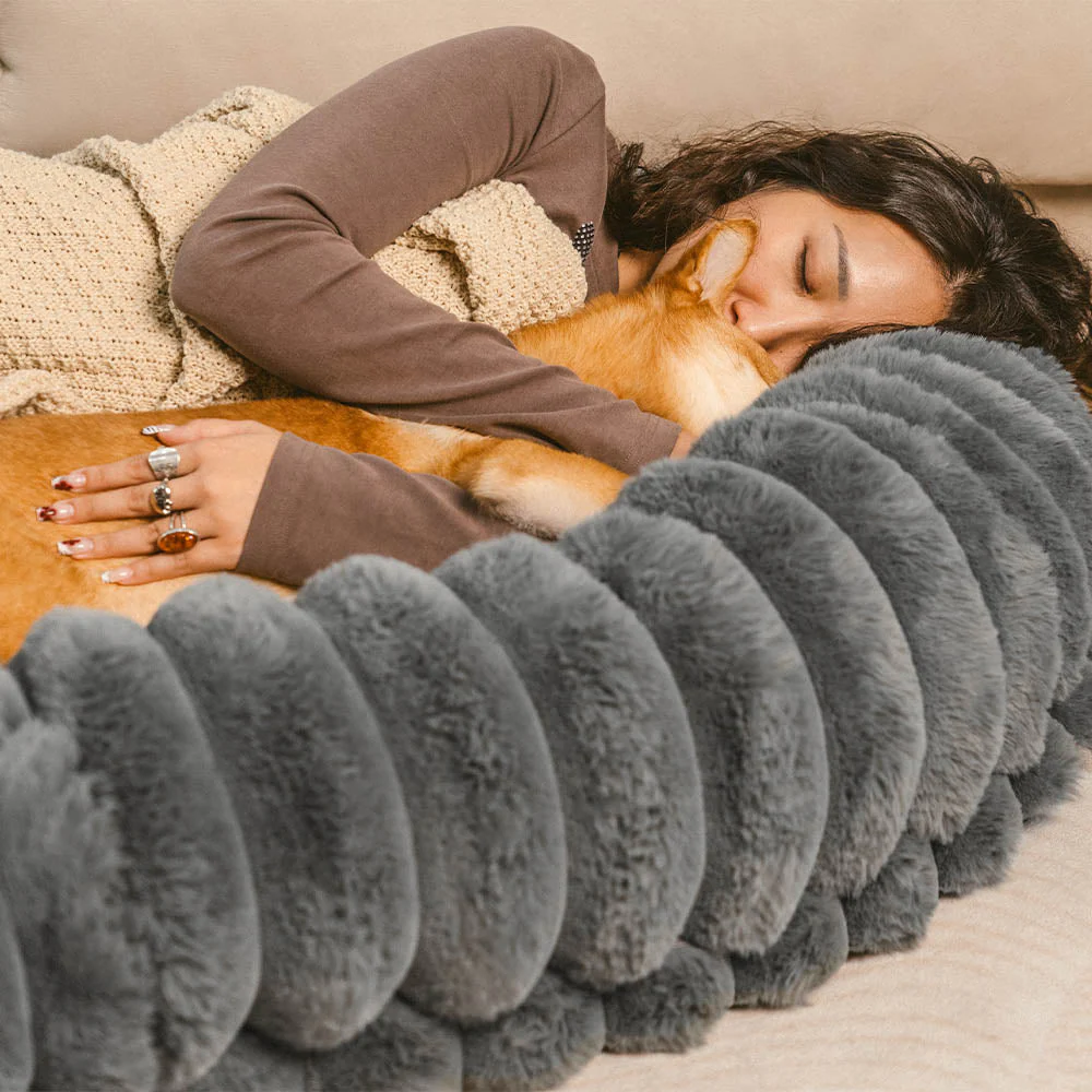 Creamy Plush Super Large Donut Human Dog Bed - Cuddle Cradle - Image 9