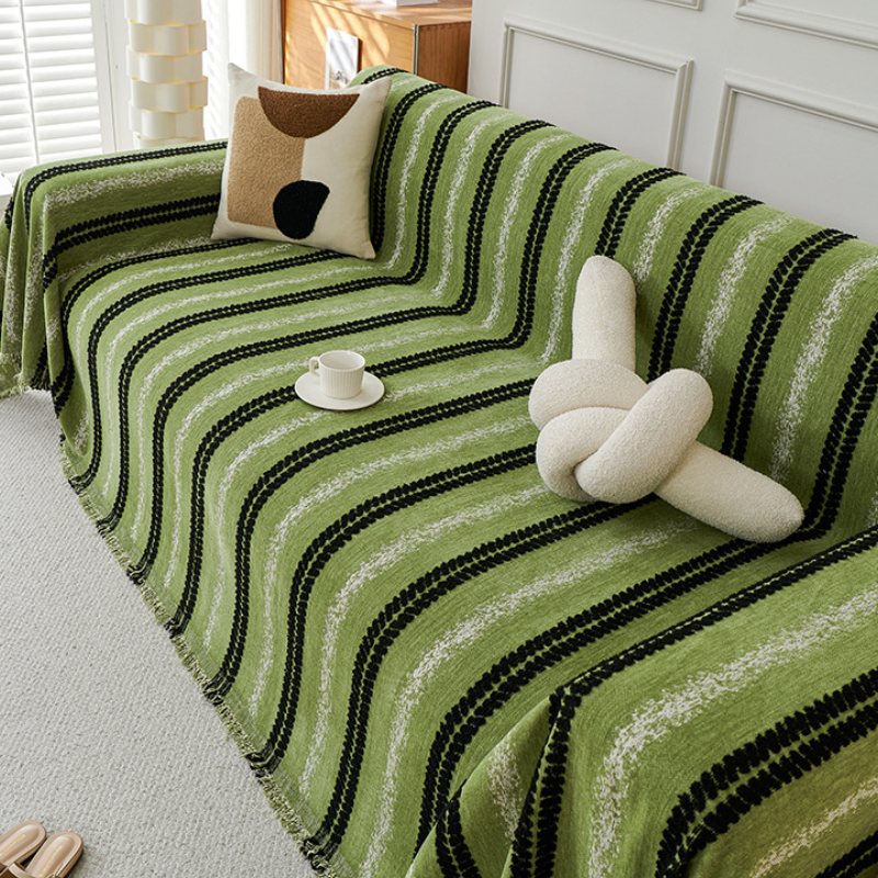 Decorative Stripe Tassel Chenille  Throw Couch Cover - Image 12