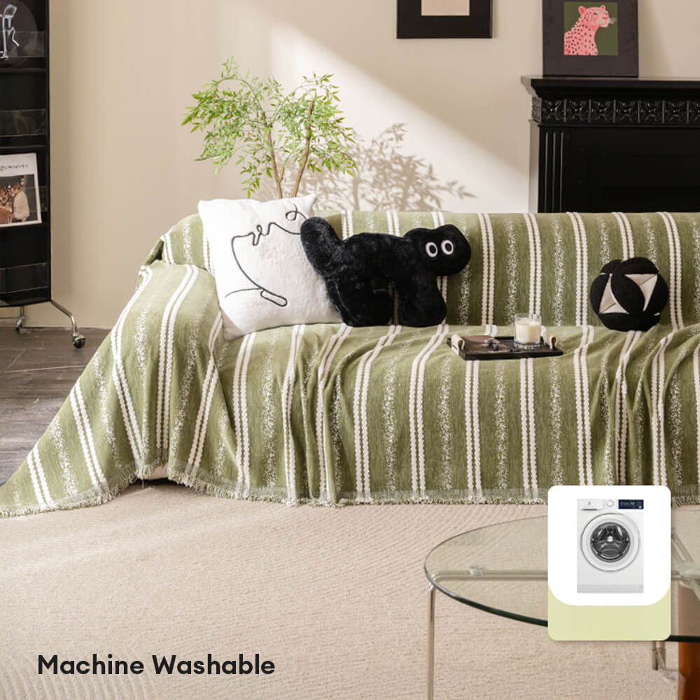 Decorative Stripe Tassel Chenille  Throw Couch Cover - Image 8