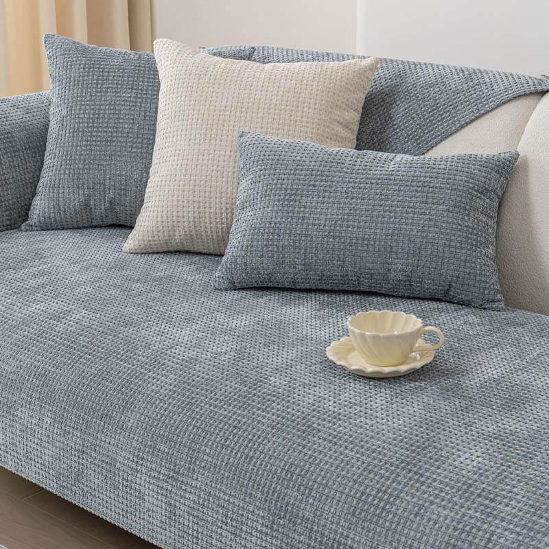 Delicate Waffle Chenille Fabric Furniture Protector Couch Cover - Image 10
