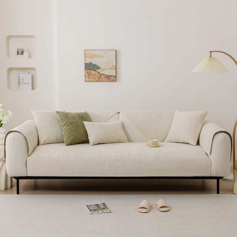 Delicate Waffle Chenille Fabric Furniture Protector Couch Cover - Image 15