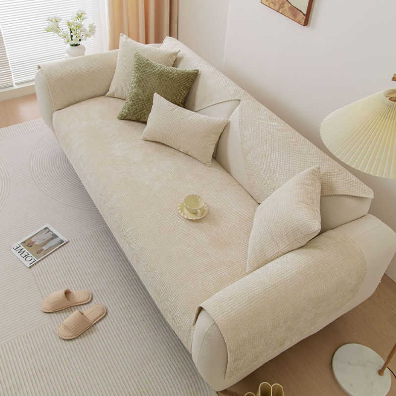 Delicate Waffle Chenille Fabric Furniture Protector Couch Cover - Image 16