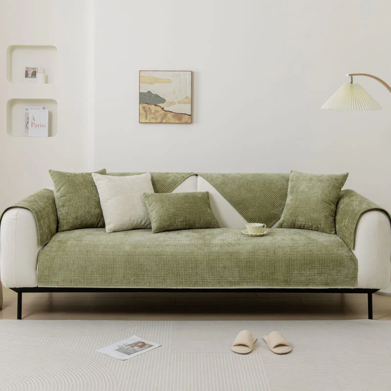 Delicate Waffle Chenille Fabric Furniture Protector Couch Cover - Image 5