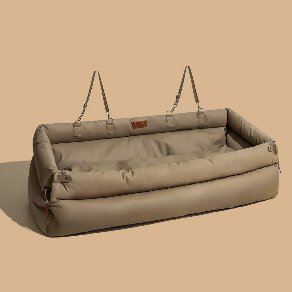 Deluxe Faux Leather Dog Car Seat Booster Bed - Urban Voyager - Image 15