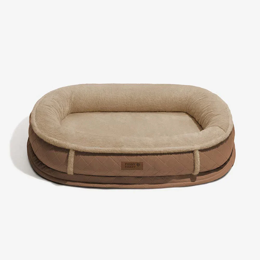 Deluxe Faux Leather & Plush Removable Orthopedic Donut Dog Bed - WarmNest - Image 17