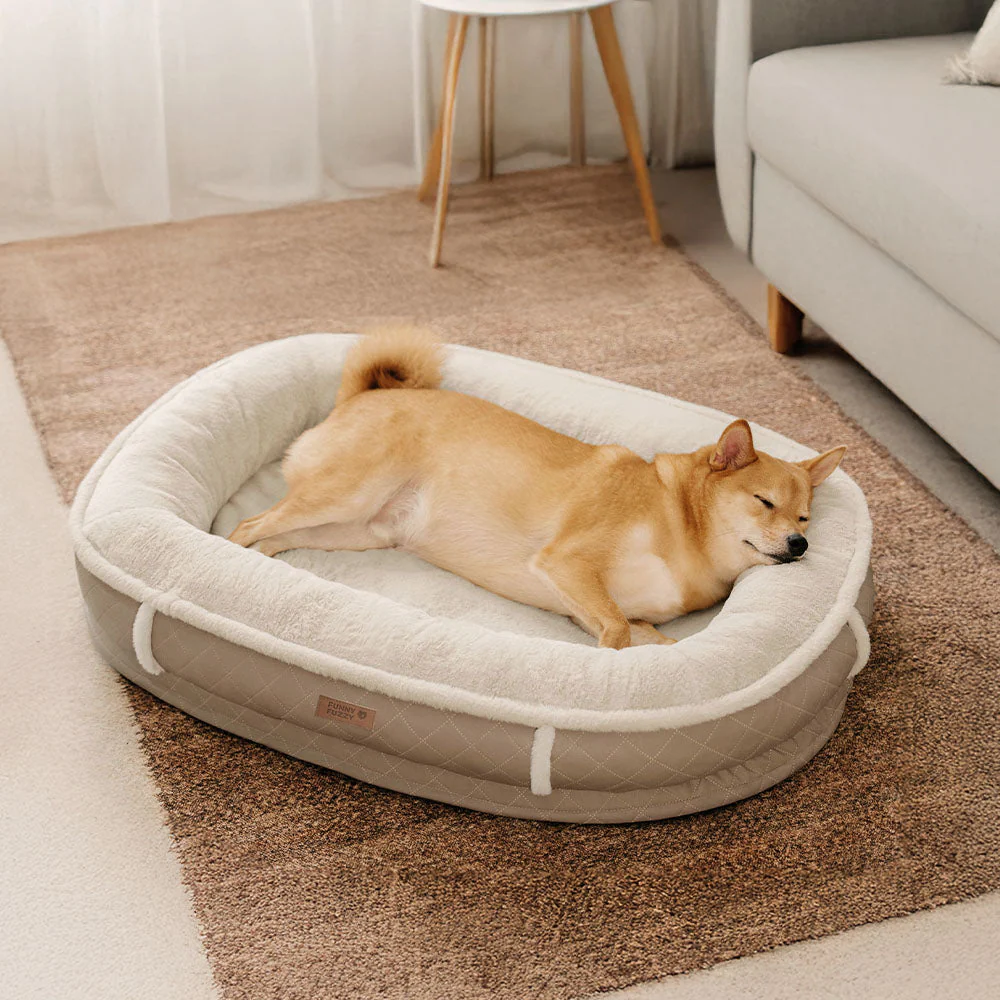 Deluxe Faux Leather & Plush Removable Orthopedic Donut Dog Bed - WarmNest - Image 2
