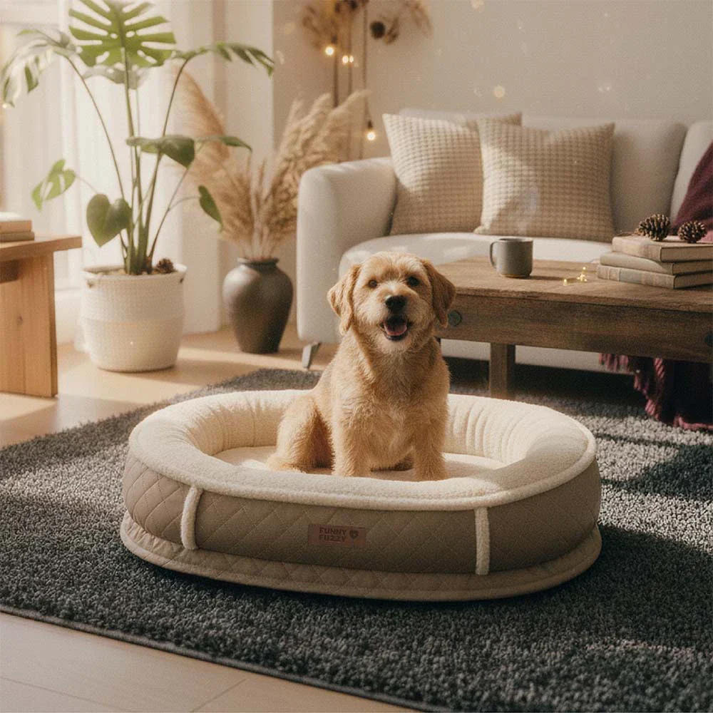 Deluxe Faux Leather & Plush Removable Orthopedic Donut Dog Bed - WarmNest - Image 9