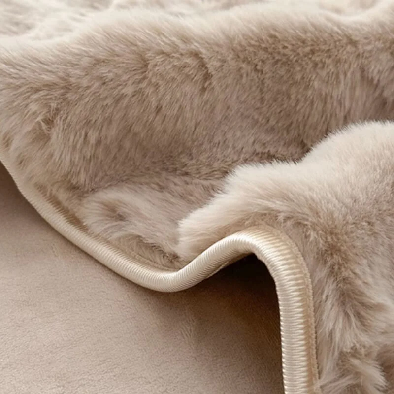 Deluxe Faux Rabbit Fur Anti-Slip Fitted Sheet Mattress Cover - Image 5