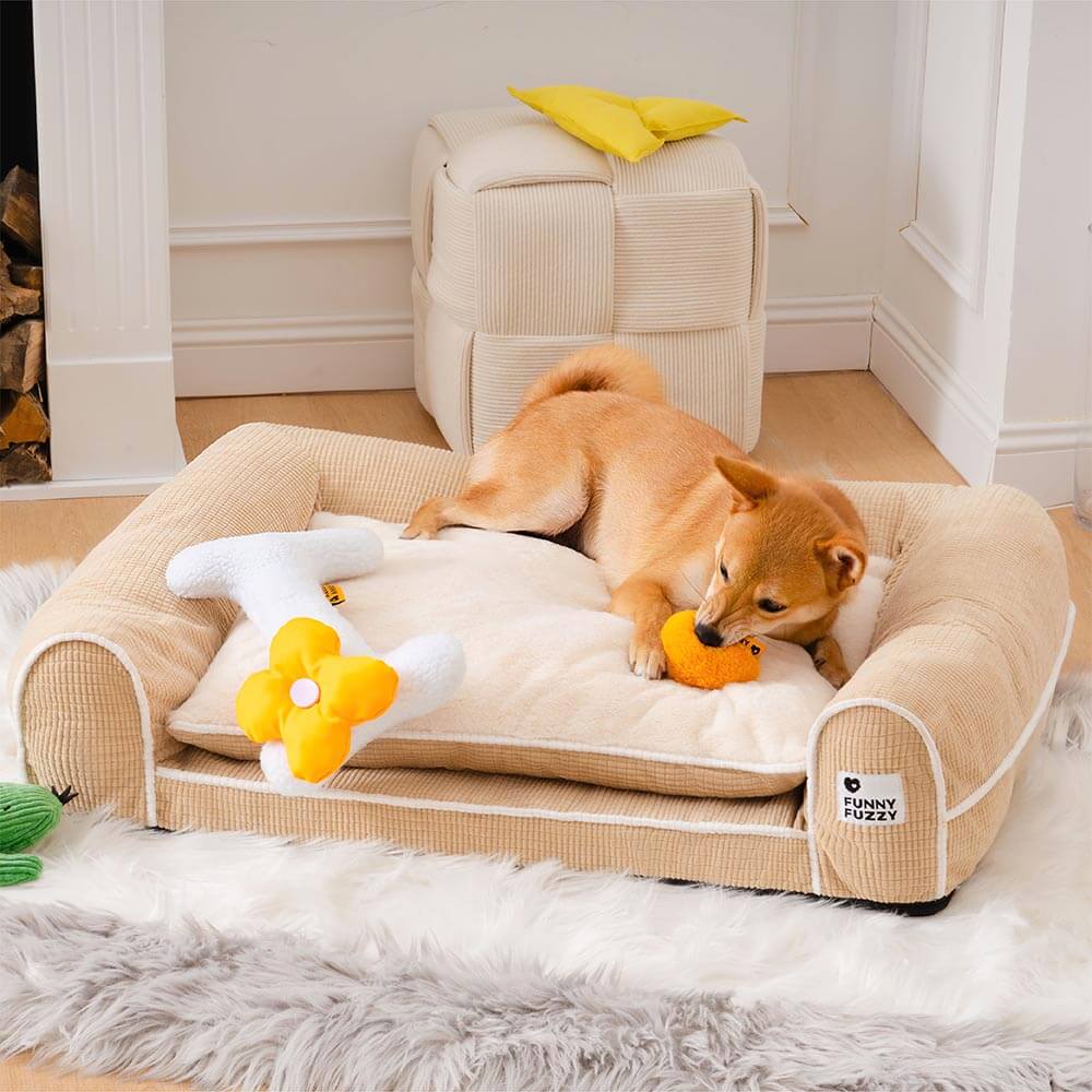Deluxe Flannel Double-Layer Orthopaedic Dog Sofa Bed - Image 11