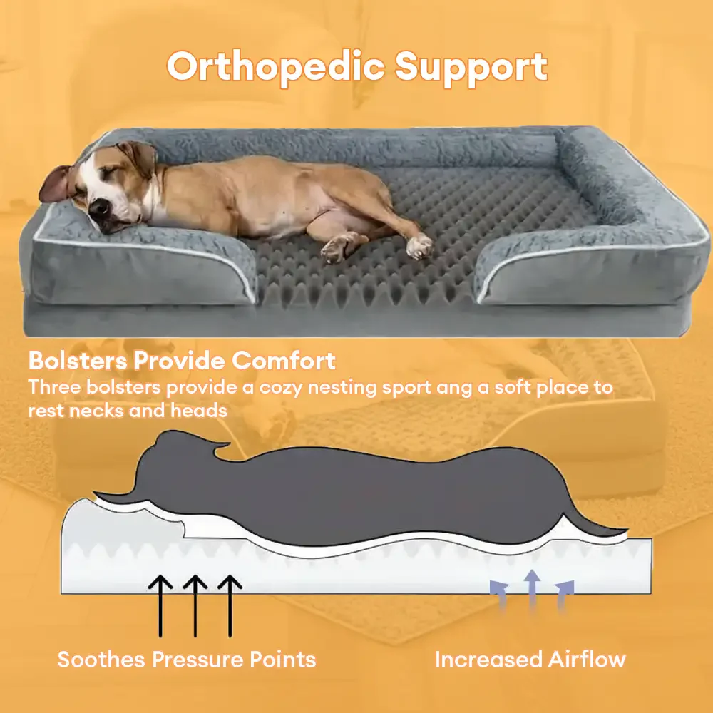 Detachable Water-Repellent Full Surround Support Orthopedic Dog Bed - Image 3