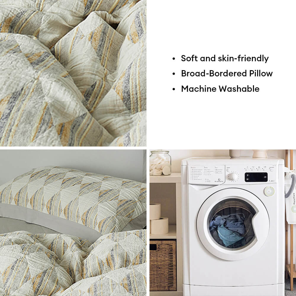 Diamond Jacquard Double-Layer Crinkled Cotton Bed Sheet Set - Image 4