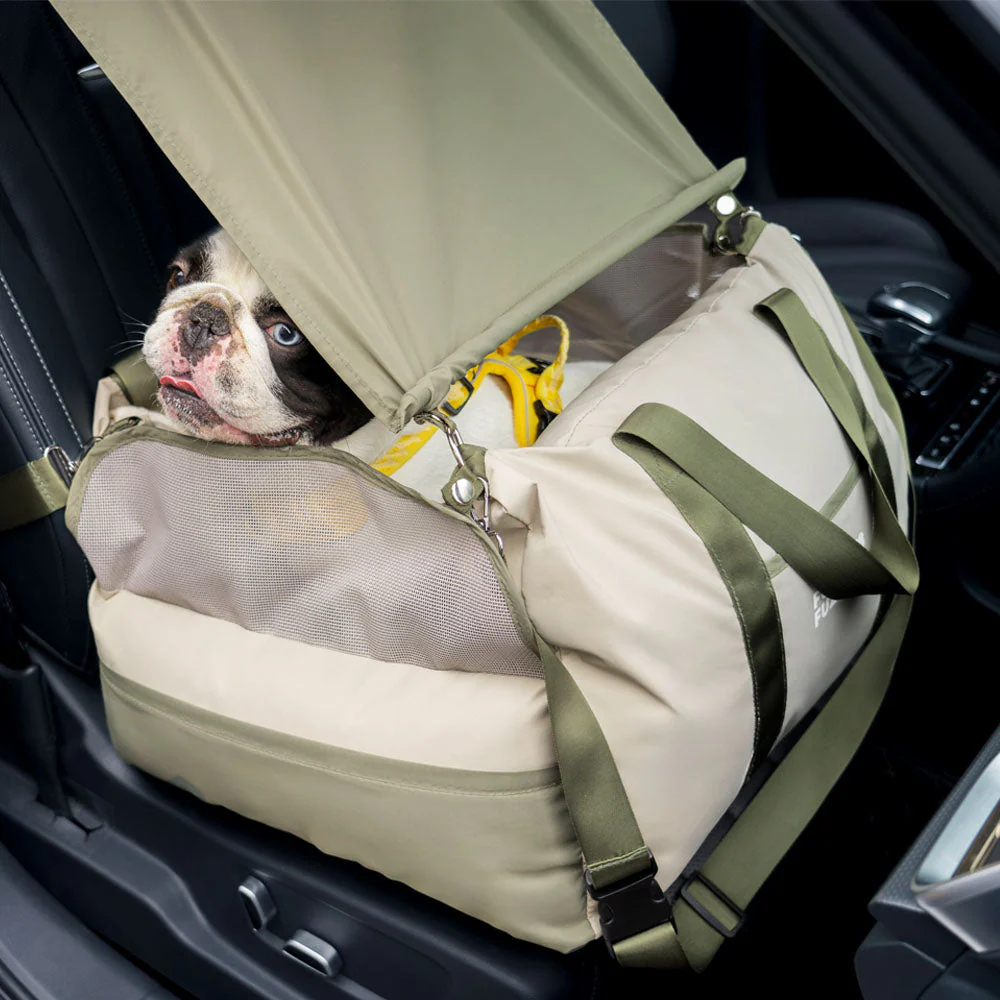 Dog Car Seat Sunshade - Pup Rover Waterproof Breathable Sun Safety Protection Dog Booster Car Seat - Image 2