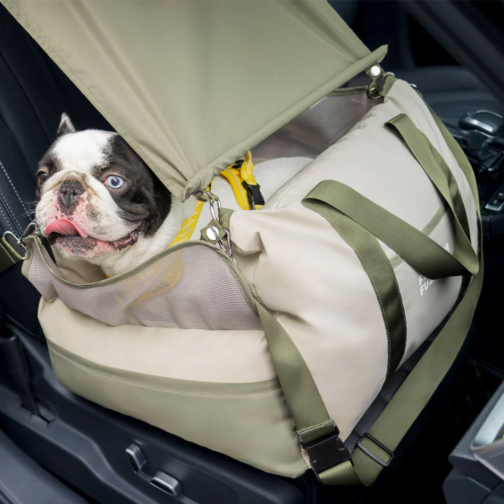 Dog Car Seat Sunshade - Pup Rover Waterproof Breathable Sun Safety Protection Dog Booster Car Seat - Image 4