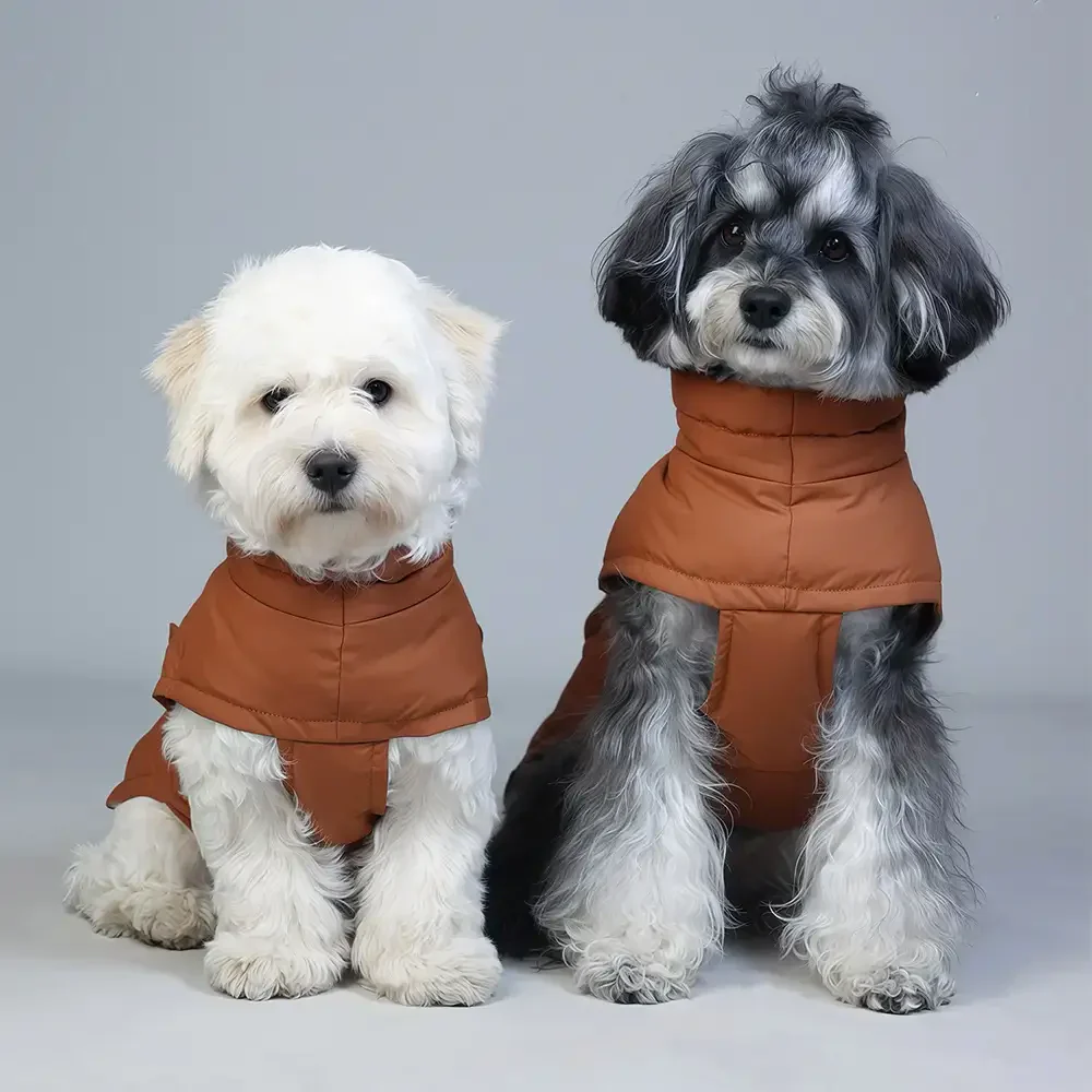 Duck Down Filled Winter Dog Vest Lightweight Warm Dog Coat with Leash Ring - Image 2