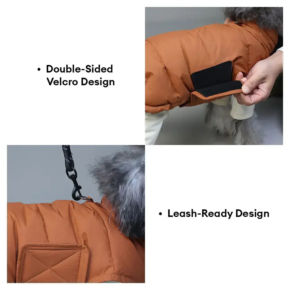 Duck Down Filled Winter Dog Vest Lightweight Warm Dog Coat with Leash Ring - Image 4
