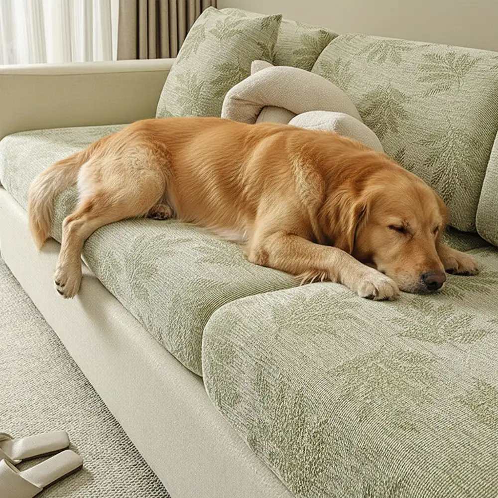 Elastic Chenille All-Season Anti-Scratch Full-Coverage Couch Cover