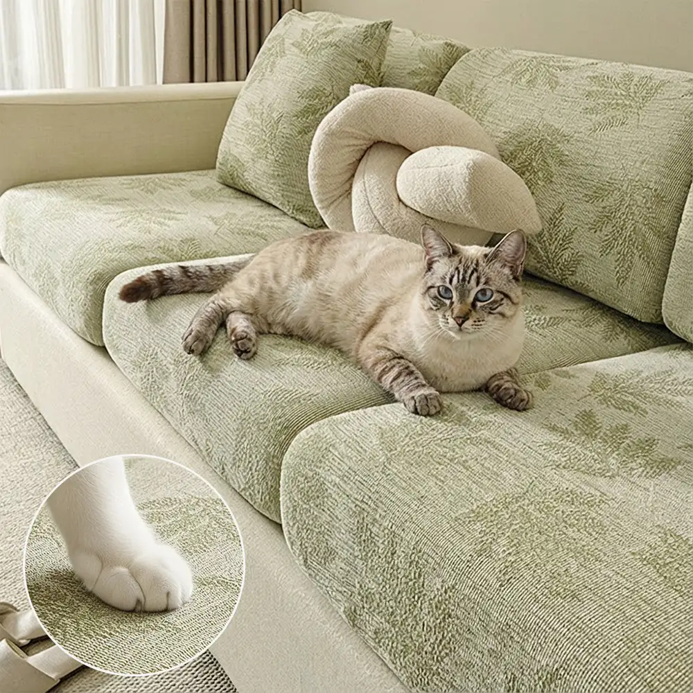 Elastic Chenille All-Season Anti-Scratch Full-Coverage Couch Cover - Image 3