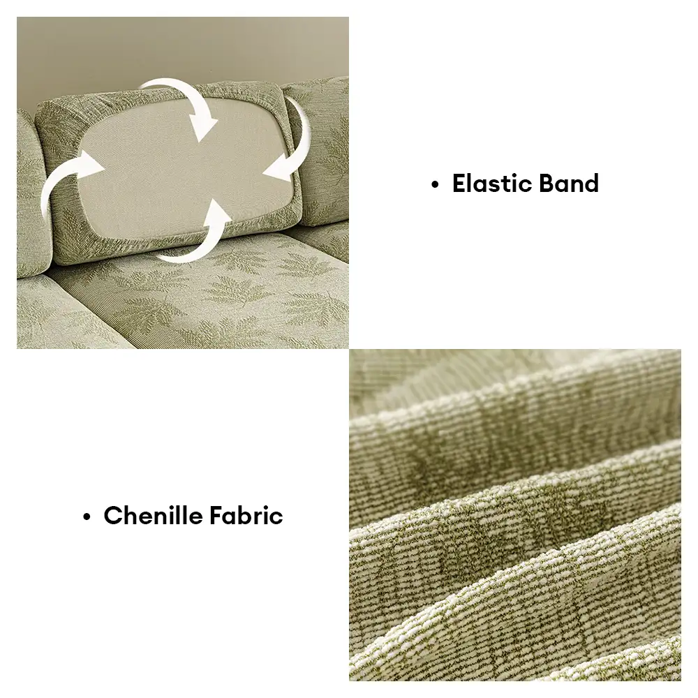 Elastic Chenille All-Season Anti-Scratch Full-Coverage Couch Cover - Image 6