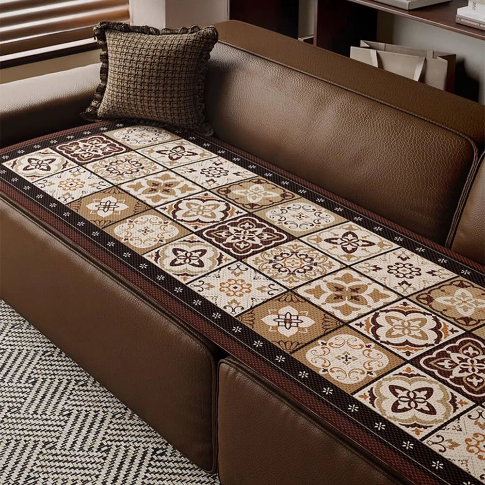 Elegant Bohemian Ice Silk Breathable Couch Cover - Image 8