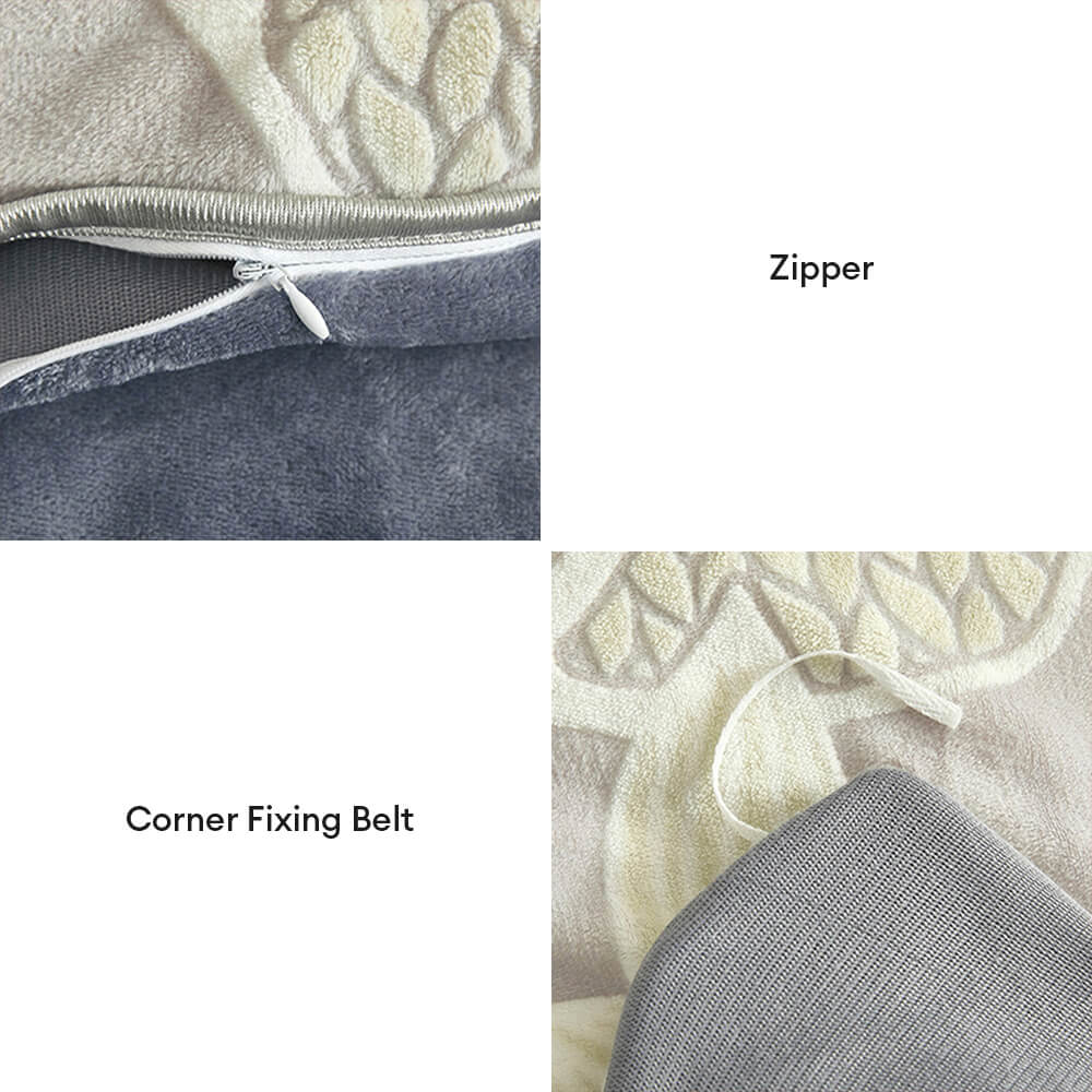 Elegant Botanical Pattern Milk Velvet Bed Sheet Set - Image 5