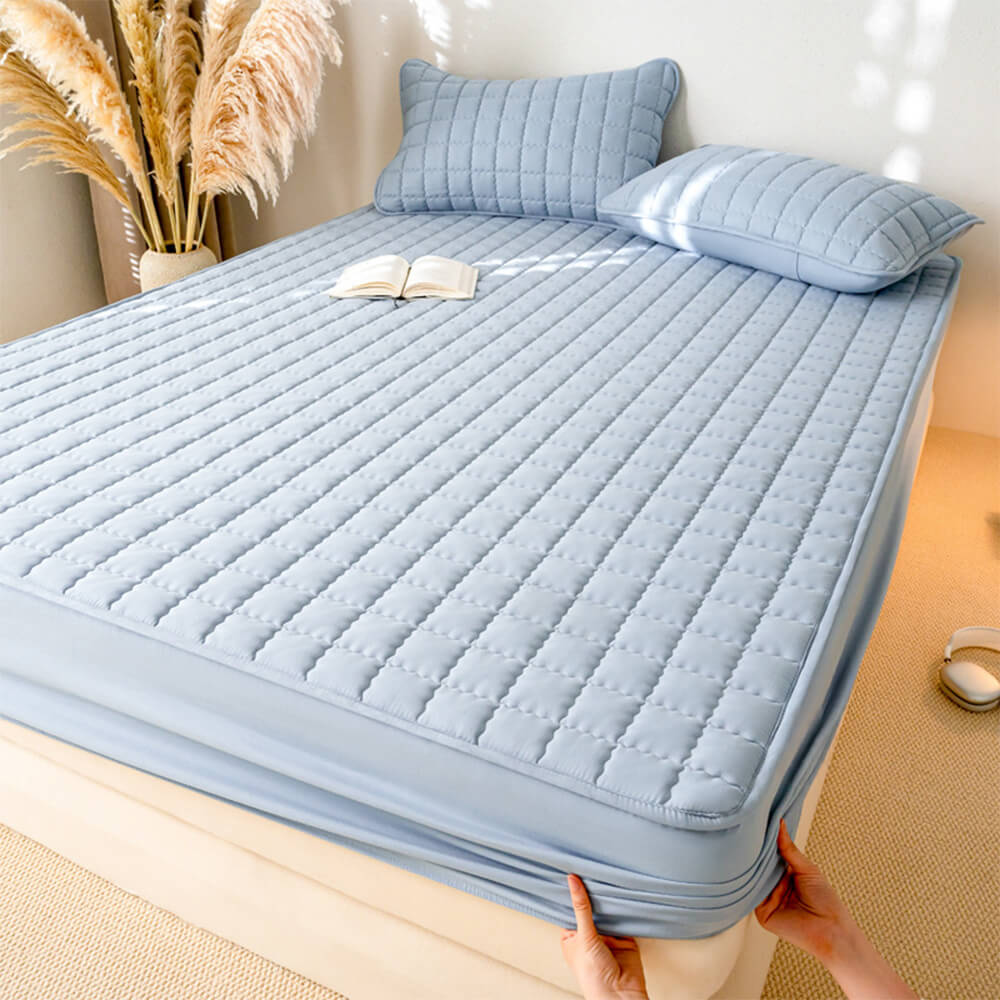 Elegant Square Breathable Waterproof Antibacterial Fitted Sheet Mattress Cover - Image 2