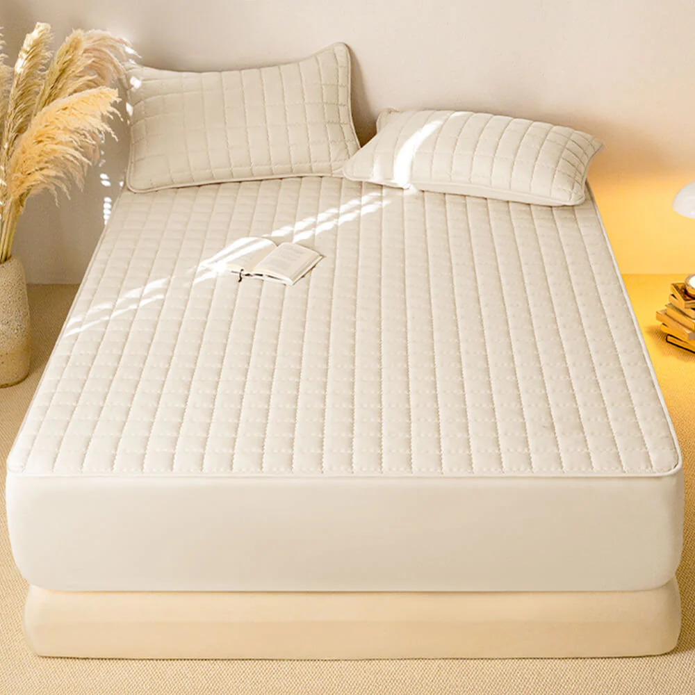Elegant Square Breathable Waterproof Antibacterial Fitted Sheet Mattress Cover - Image 8