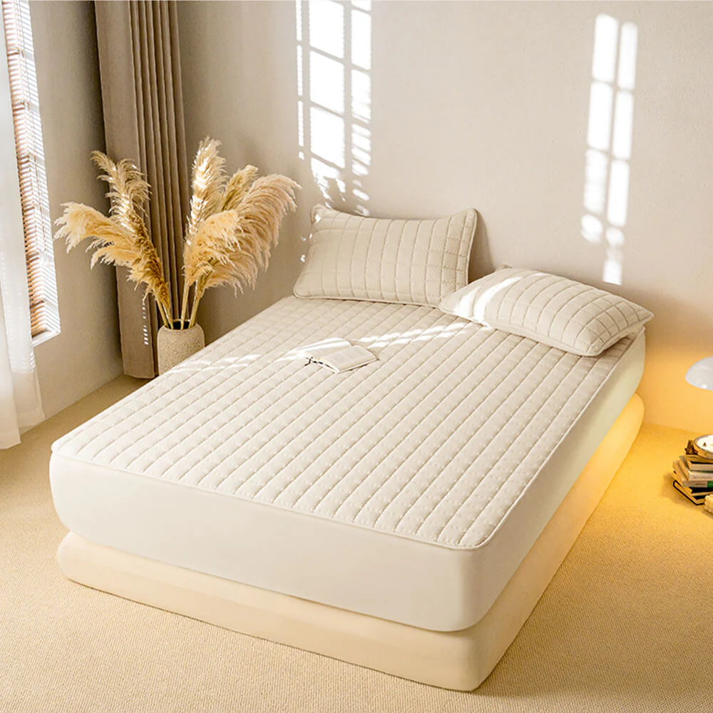 Elegant Square Breathable Waterproof Antibacterial Fitted Sheet Mattress Cover - Image 9