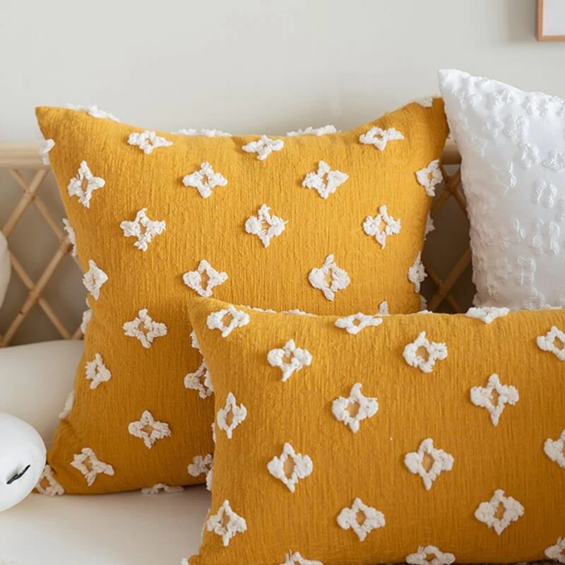 Embroidered Daisy Pillow Sofa Pillow - Image 3