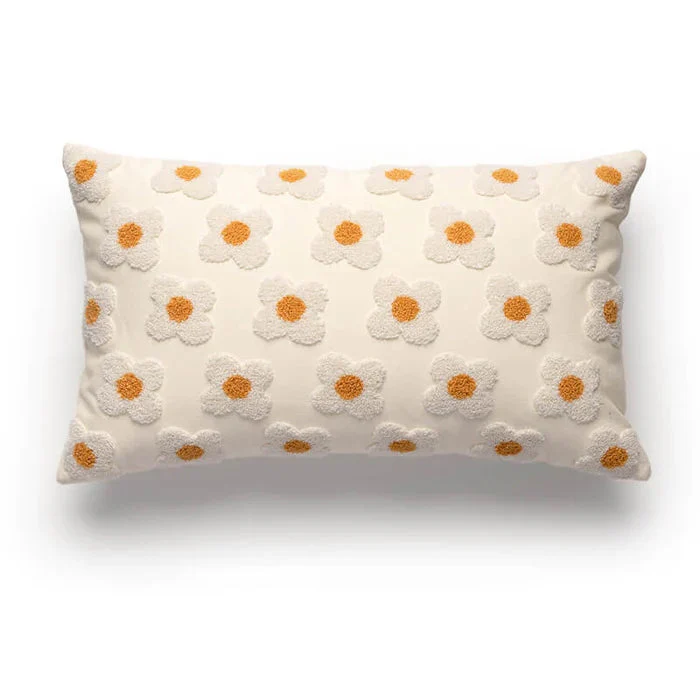 Embroidered Daisy Pillow Sofa Pillow - Image 8