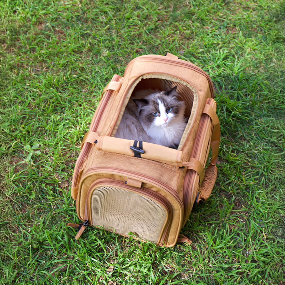 Expandable Large-Space Single Shoulder Handbag Travel Cat Carrier Bag - Image 6