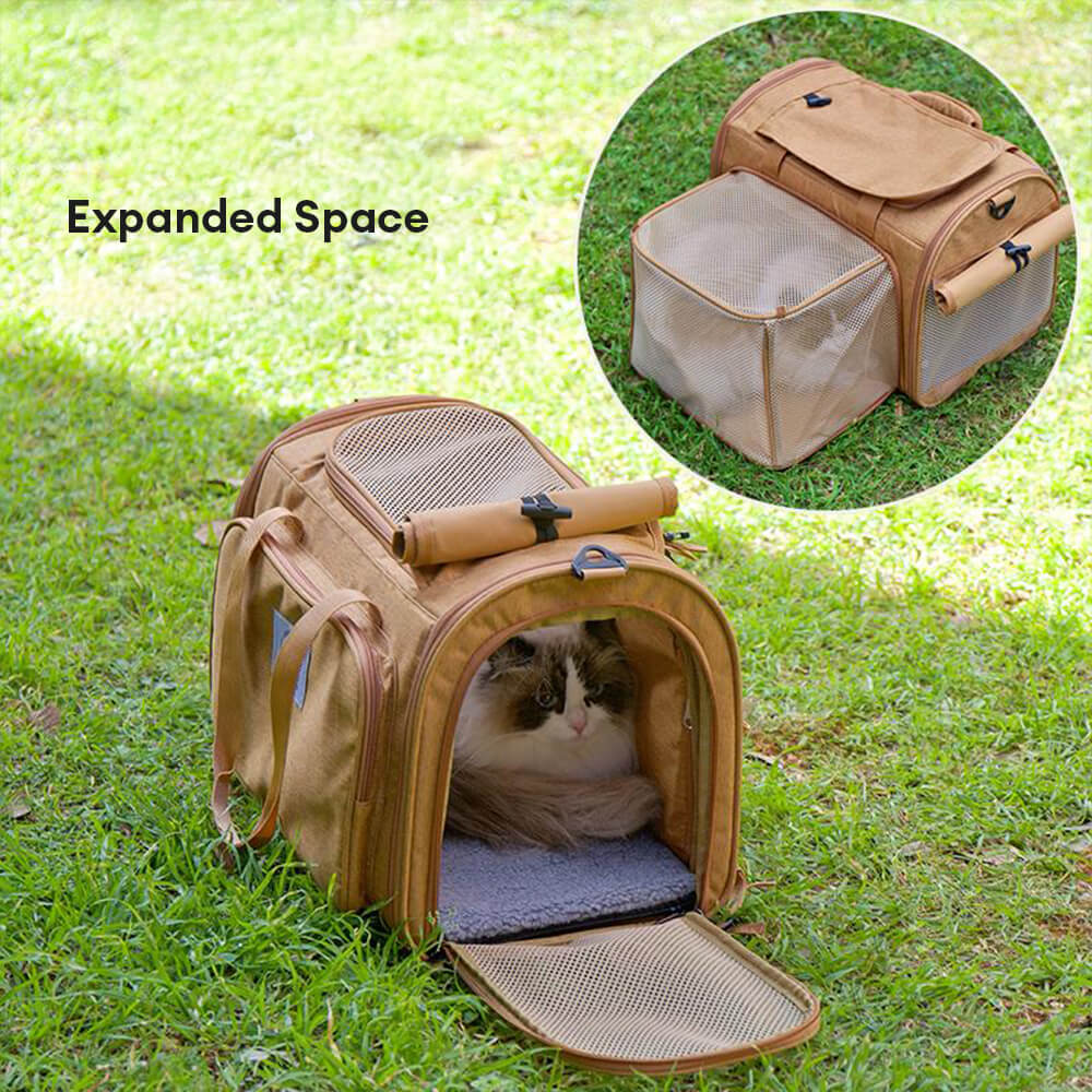 Expandable Large-Space Single Shoulder Handbag Travel Cat Carrier Bag - Image 8