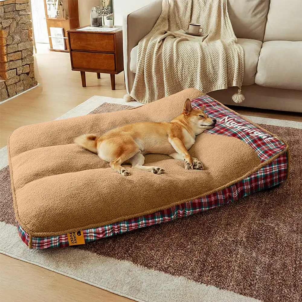 Extra Large Washable Teddy Fluffy Rectangle Dog Bed - Night-night - Image 12