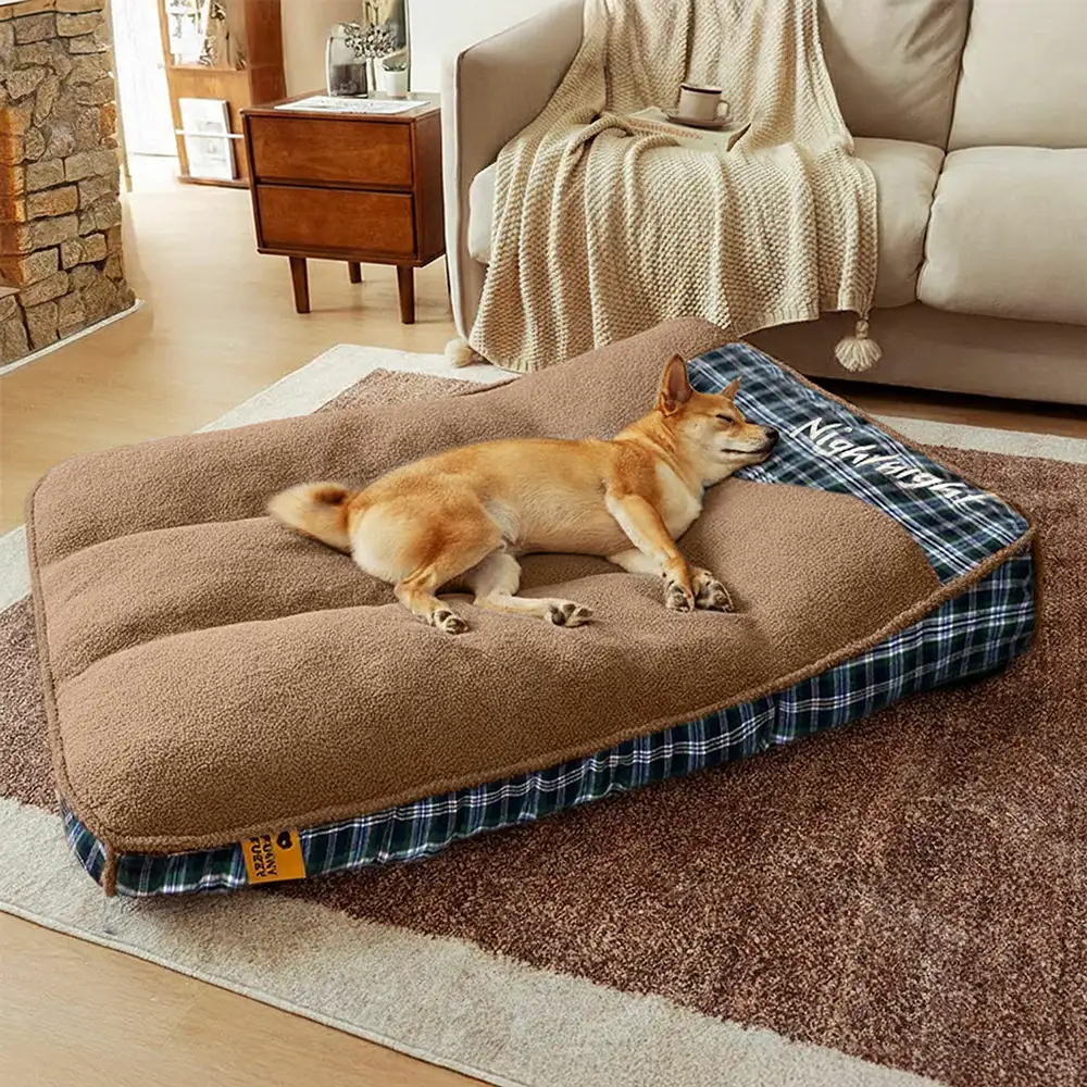 Extra Large Washable Teddy Fluffy Rectangle Dog Bed - Night-night - Image 16