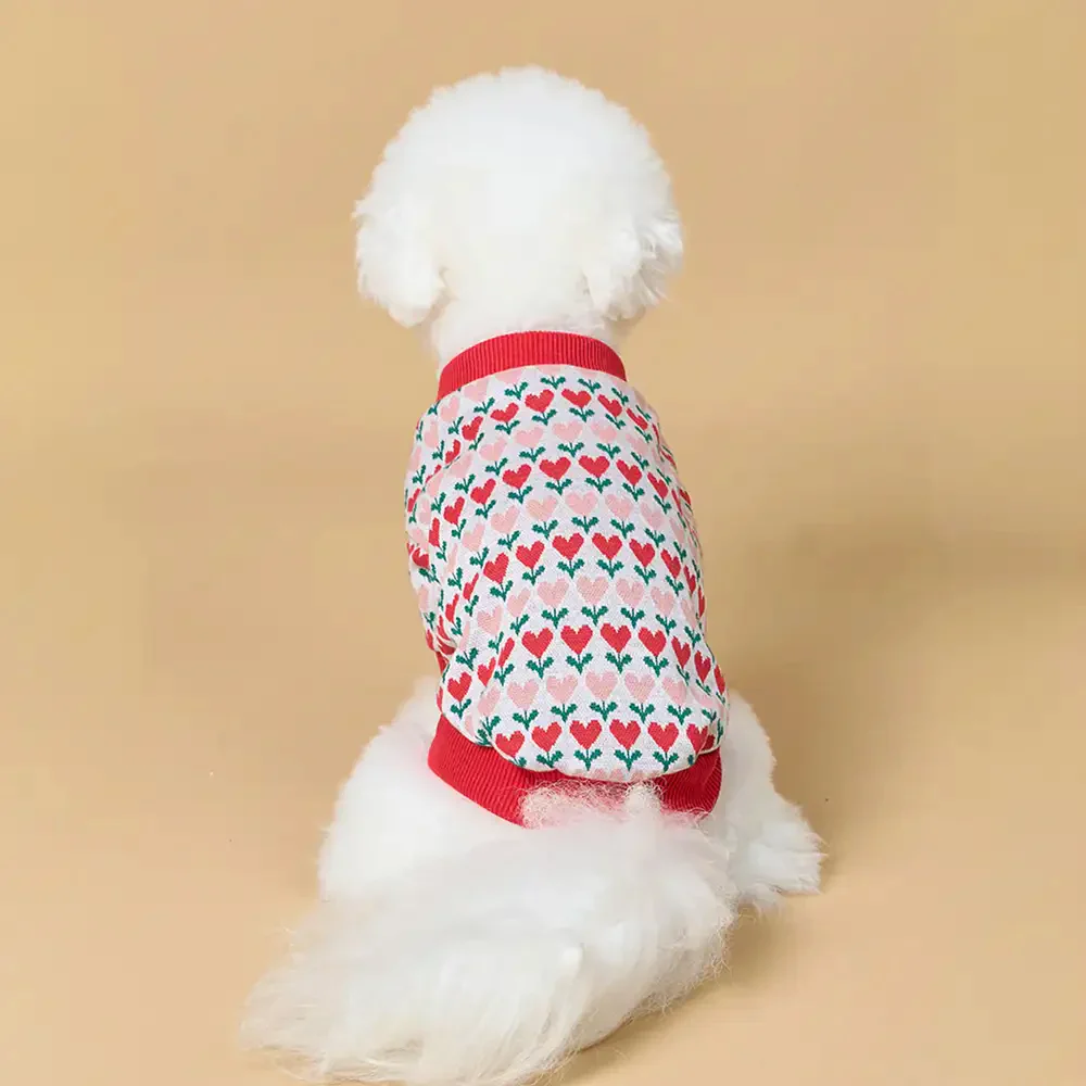 Fair Isle Heart Patterned Dachshund Cardigan Dog Jumper - Image 4
