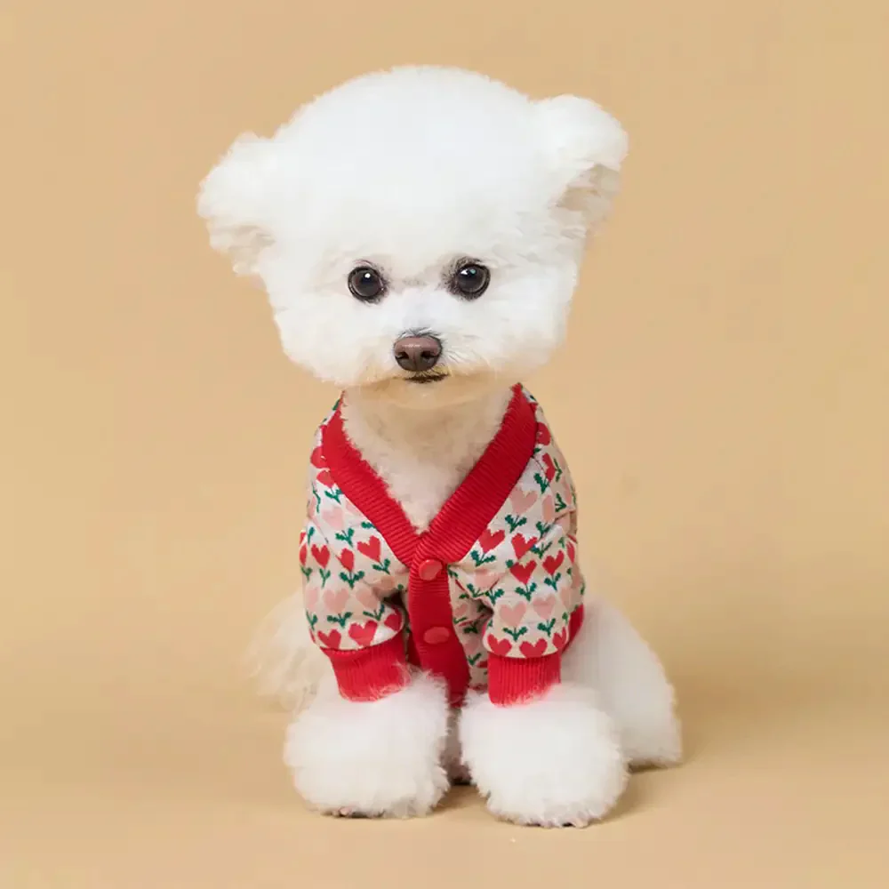 Fair Isle Heart Patterned Dachshund Cardigan Dog Jumper - Image 7