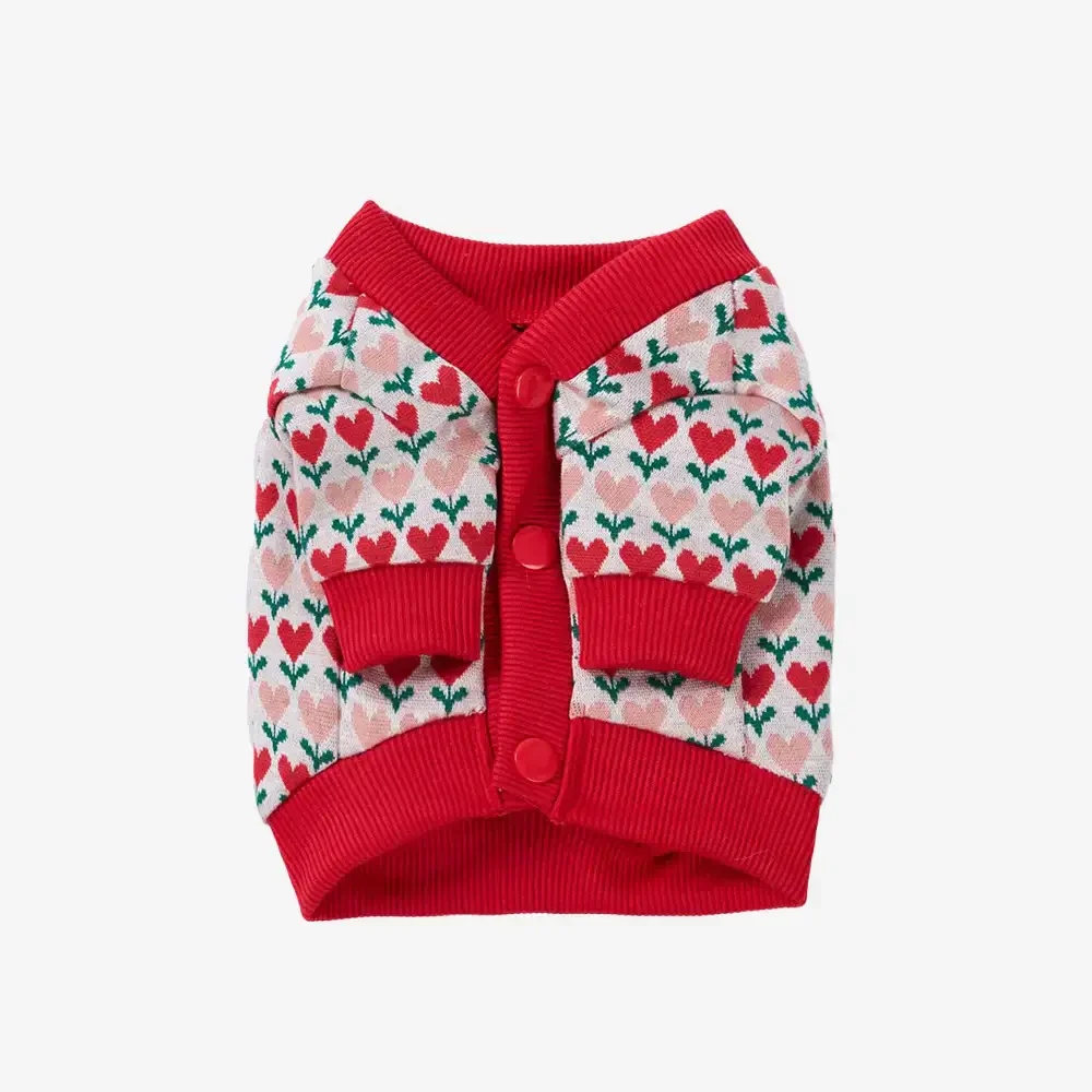 Fair Isle Heart Patterned Dachshund Cardigan Dog Jumper - Image 8