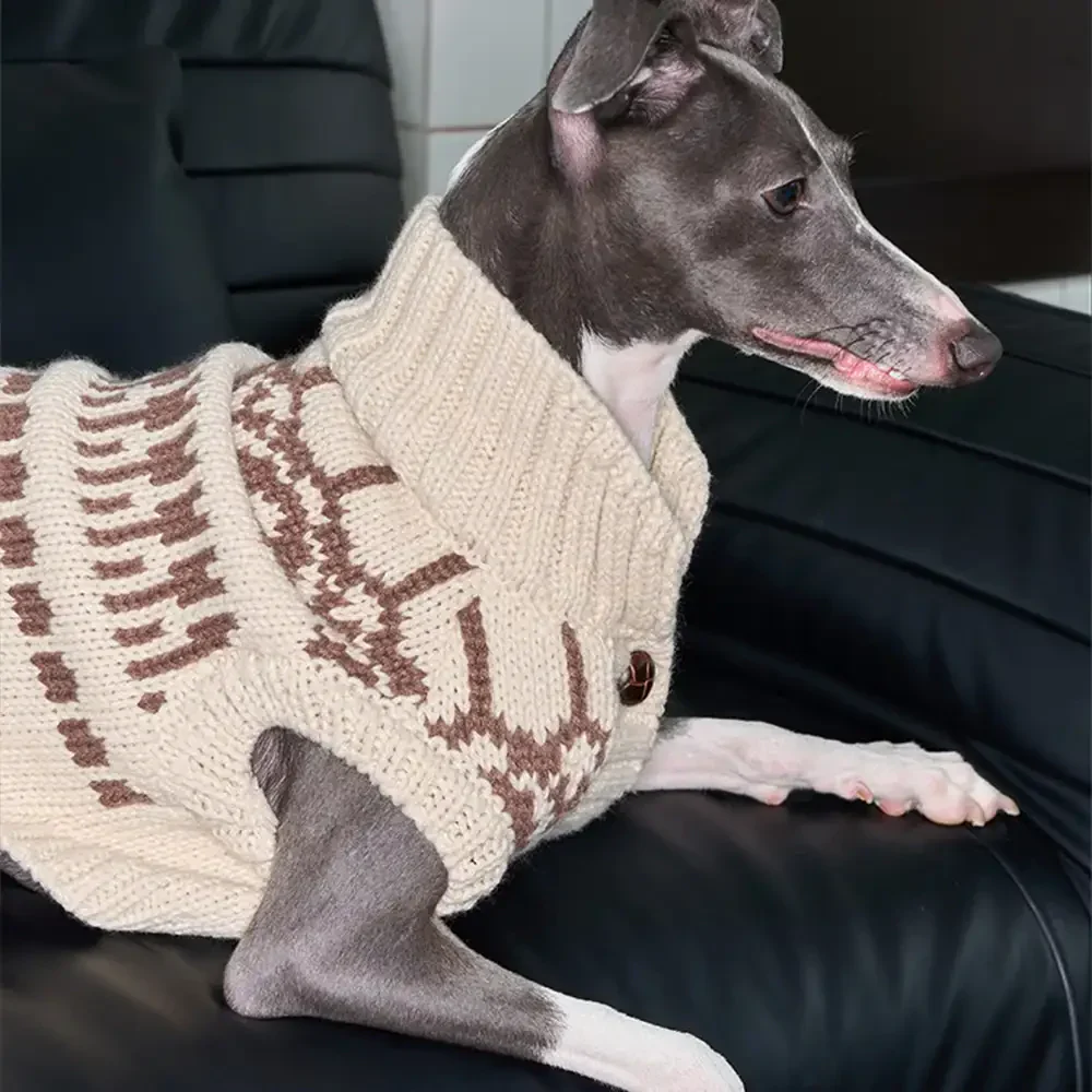 Fair Isle Pattern Dachshund Sleeveless Dog Jumper - Image 7