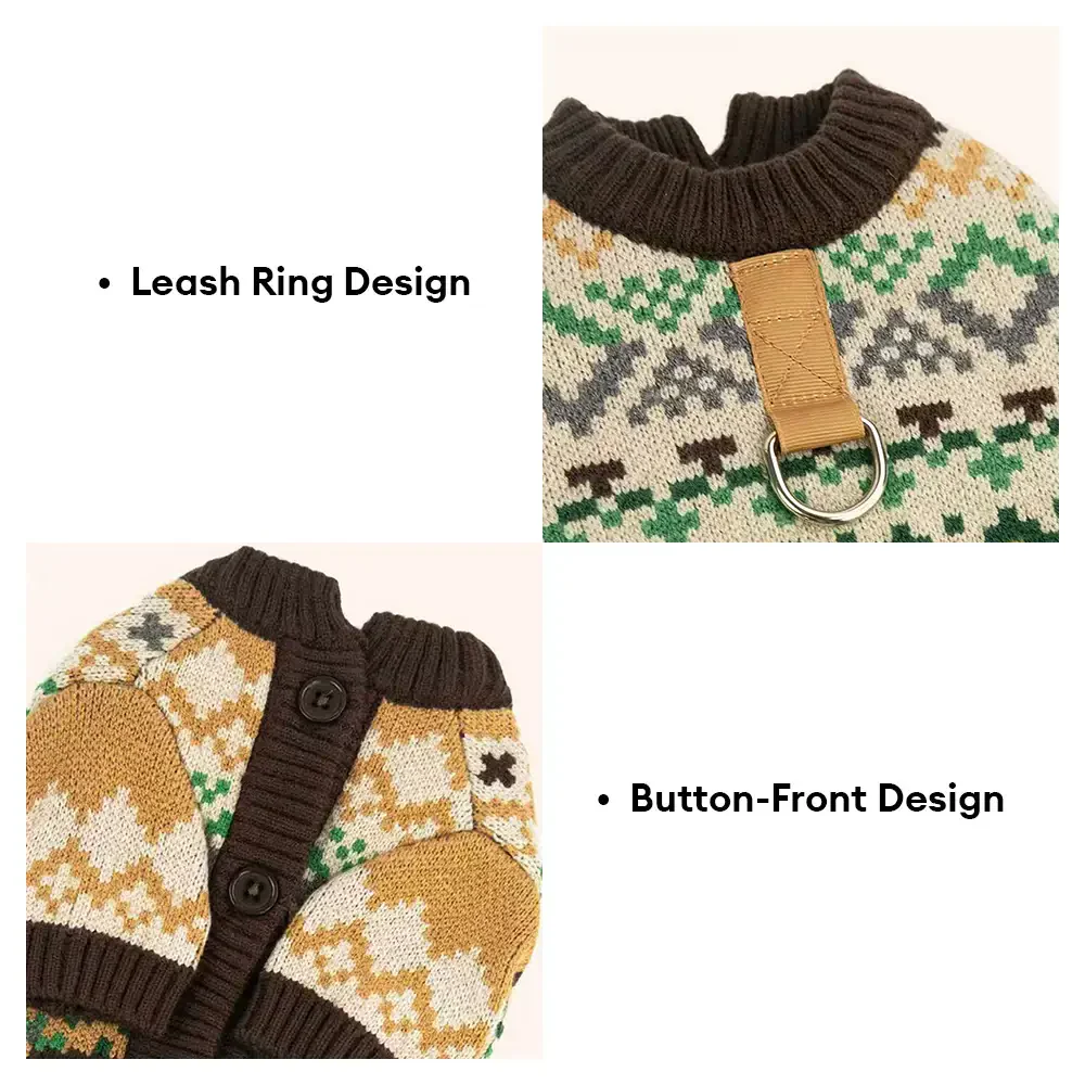 Fair Isle Vintage Pattern Dachshund And Small To Medium-Sized Dog Jumper - Image 3