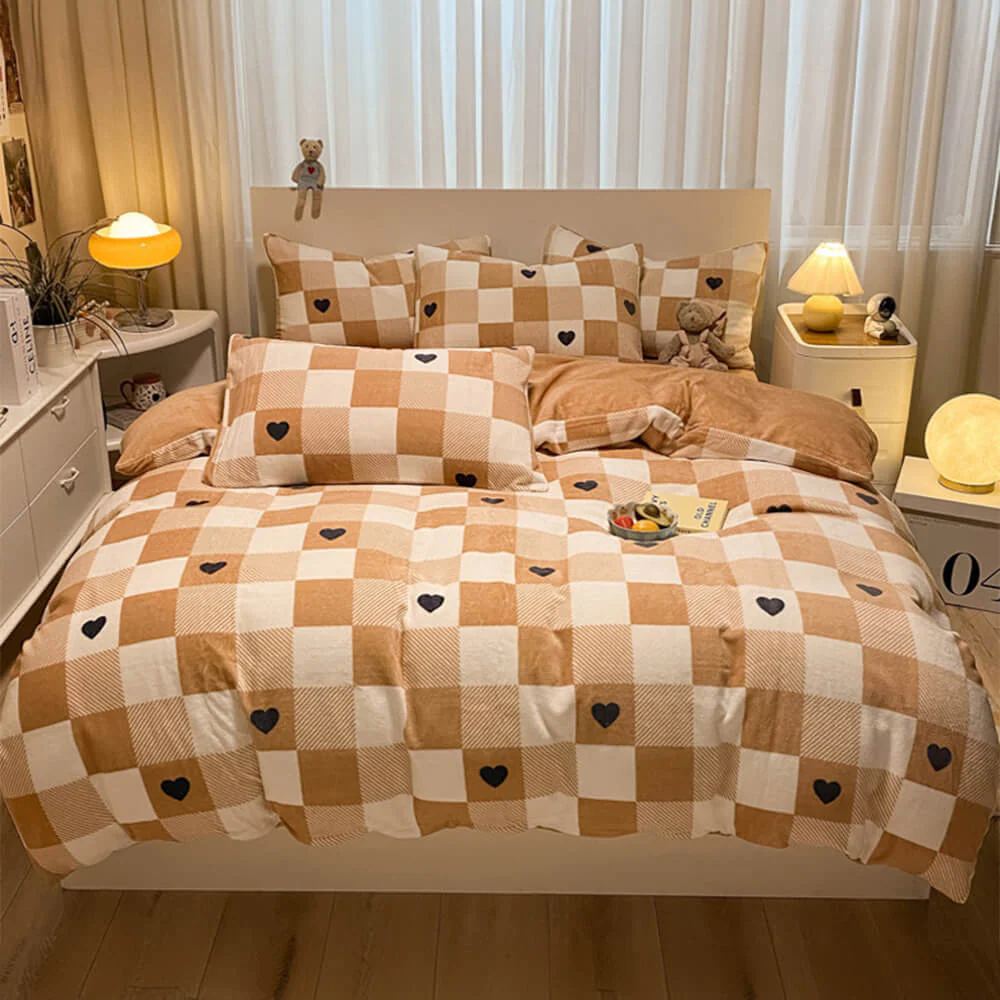 Fashion Floral Print Milk Velvet Comfort Anti-Static Bed Sheet Set - Image 2
