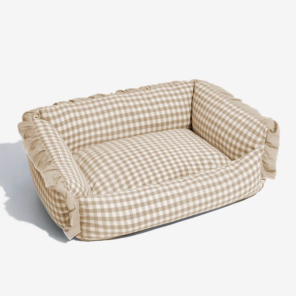 Fashion Ruffle Plaid Detachable Warm Dog & Cat Bed - Image 10