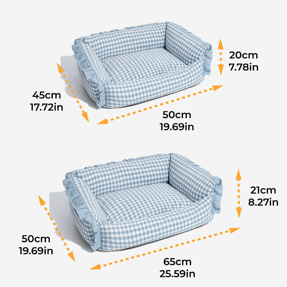 Fashion Ruffle Plaid Detachable Warm Dog & Cat Bed - Image 8