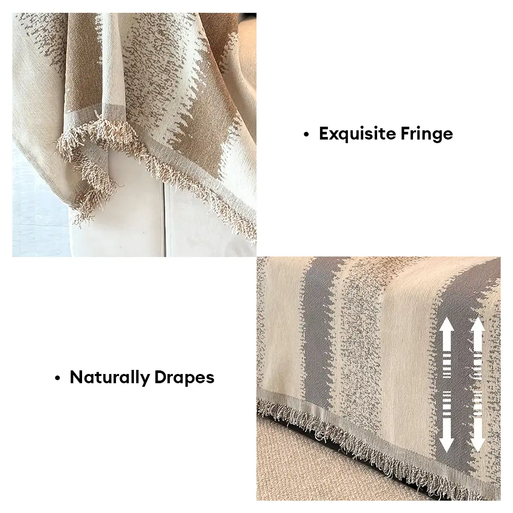 Fashion Striped Chenille Scratch-Resistant Sofa Protection Couch Cover - Image 8
